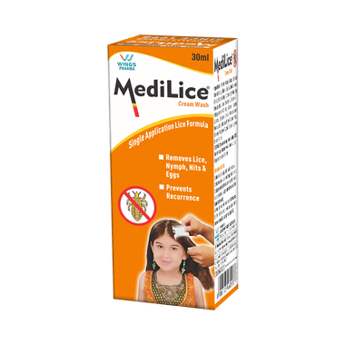 Medilice Single Application Anti Lice Cream Wash | Removes Lice, Nymph & Nits