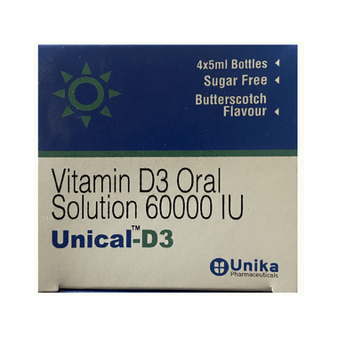 Unical-D3 Oral Solution (5ml Each) Butterscotch Sugar Free