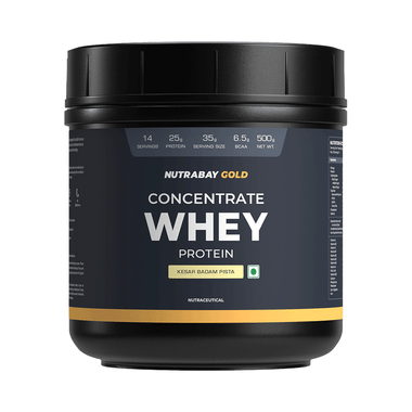 Nutrabay  Concentrate Whey Protein  Powder Kesar Badam Pista