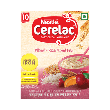 Nestle Cerelac Baby (10 Months+) Cereal With Milk, Iron, Vitamins & Minerals | Wheat Rice Mix Fruit