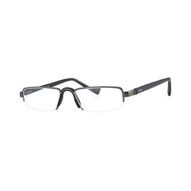 Klar Eye K 1012 Half Rim Rectangle Reading Glasses For Men And Women Shiny Gun Optical Power +3.25