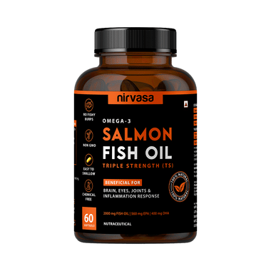 Nirvasa Omega-3 Salmon Fish Oil Triple Strength Capsule (60 Each)