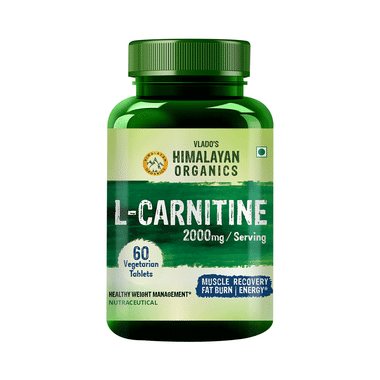 Himalayan Organics L-Carnitine Vegetarian 2000mg Tablet Supports Muscle Recovery  And Fat Burn Tablet