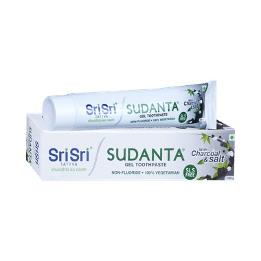 Sri Sri Tattva Sudanta Toothpaste | Non-Fluoride & 100% Vegetarian With Charcoal & Salt