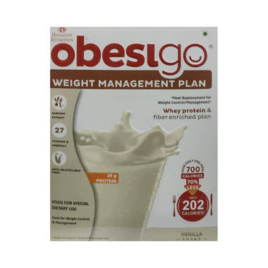 Obesigo Whey Protein | With Garcinia, Vitamins & Minerals For Weight Management | Flavour Vanilla Shake Sachet