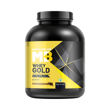 MuscleBlaze Whey Gold 100% Whey Protein Isolate | With Digestive Enzymes | Powder For Muscle Synthesis | Flavour Powder Dark Choco Passion