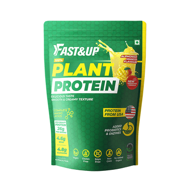 Fast&Up Plant Protein With Added Enzymes & Probiotics 26g Per Serving Alphonso Mango