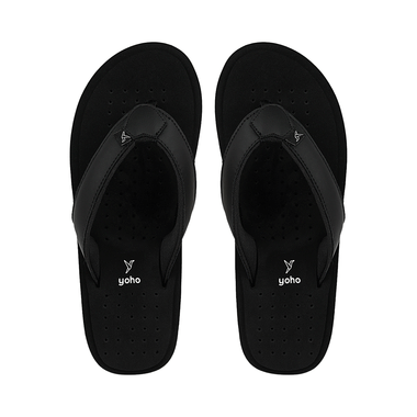 Yoho Lifestyle Ortho Soft Comfortable and Stylish Slipper for Men with Arch Support 7 Classic Black