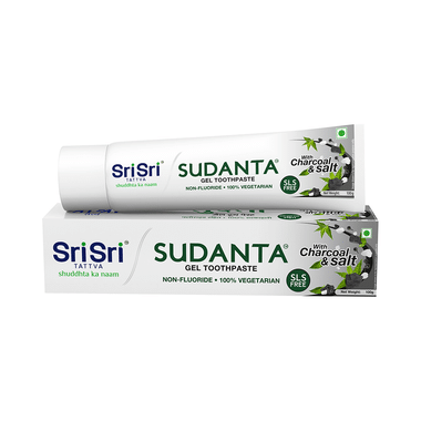 Sri Sri Tattva Sudanta Toothpaste | Non-Fluoride & 100% Vegetarian With Charcoal & Salt