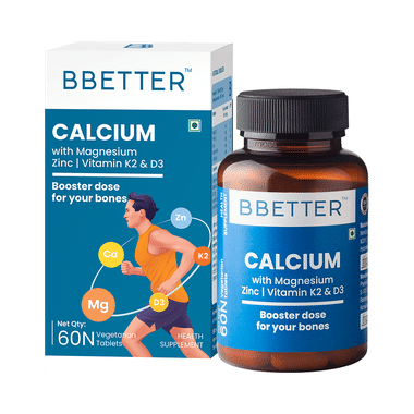 BBetter Calcium With Magnesium Zinc I Vitamin K2 & D3 Tablet