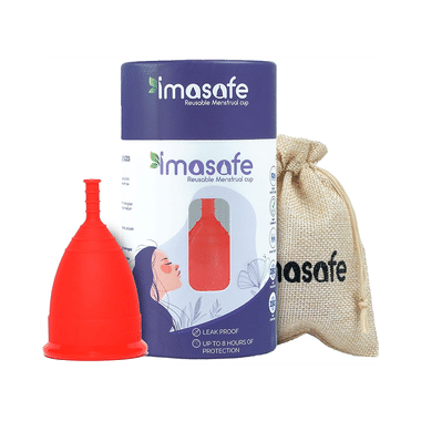 Imasafe Reusable Menstrual Cup Red Medium