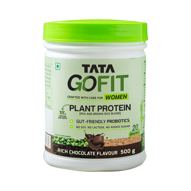 Tata Go Fit Plant Protein for Women, Gut-Friendly Probiotics Rich Chocolate