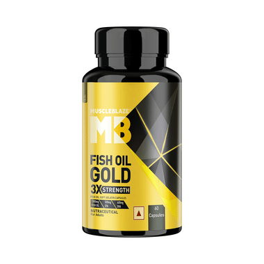 MuscleBlaze Omega 3 Fish Oil Gold Soft Gelatin Capsule