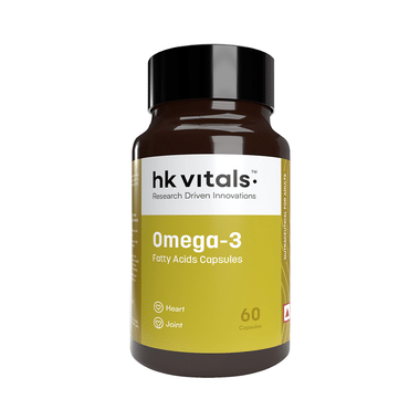 Healthkart HK Vitals Omega 3 Fatty Acids With DHA & EPA | For Heart, Joint & Brain Health | Soft Gelatin Capsule | Nutrition Care Soft Gelatin Capsule