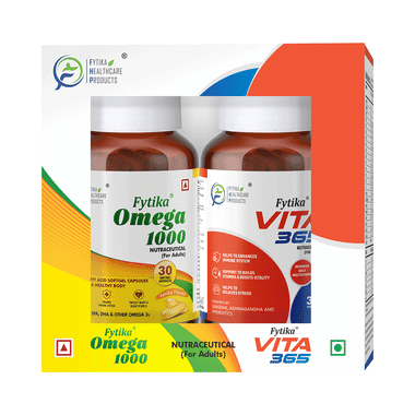 Fytika Combo Pack Of Omega 1000mg Softgel Capsule & Vita 365 Tablet
