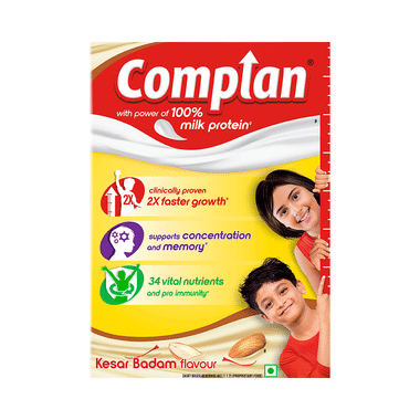 Complan Nutrition Drink Powder For Children | Nutrition Drink For Kids With Protein & 34 Vital Nutrients | Kesar Badam