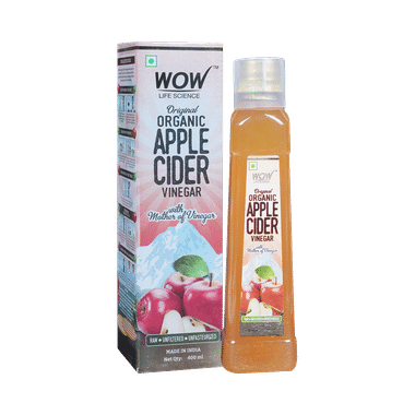 WOW Life Science Organic Apple Cider Vinegar ACV With Mother | For Metabolism & Weight Loss
