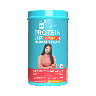 HK Vitals Protein Up Women | Powder With Whey Protein, Collagen & Biotin For Strength & Beauty Powder Mango