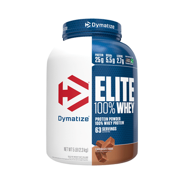 Dymatize Nutrition Elite 100% Whey Protein | With BCAAs & Leucine | For Muscle Recovery | Powder Chocolate Fudge