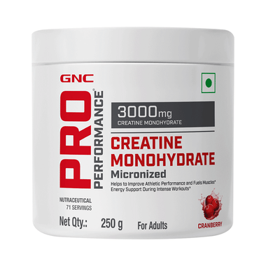 GNC Pro Performance Creatine Monohydrate 3000mg For Performance, Muscle Support & Energy | Powder Cranberry