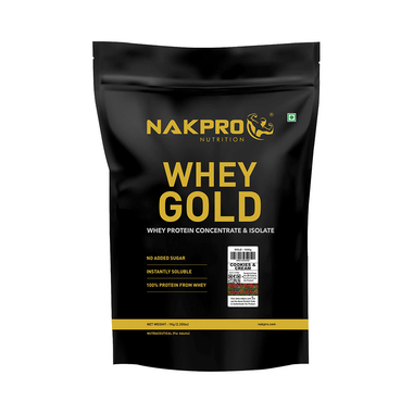 Nakpro Nutrition Whey Protein Gold for Muscle Support | Flavour Cookies & Cream
