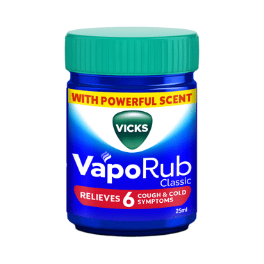Vicks Vaporub Balm with Menthol, Camphor & Eucalyptus Oil | Relieves 6 Symptoms of Cough & Cold | Goodness of Ayurveda