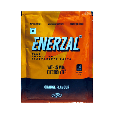 Enerzal Enerzal Energy & Electrolyte Drink With 5 Vital Electrolytes | For Stomach Care | Flavour Powder Orange