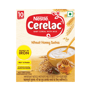 Nestle Cerelac Baby (10 Months+) Cereal With Milk, Iron, Vitamins & Minerals | Wheat Honey Dates