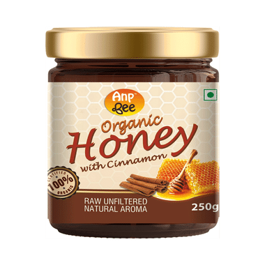 Anp Bee Organic Honey With Cinnamon (250gm Each) Raw Unfiltered