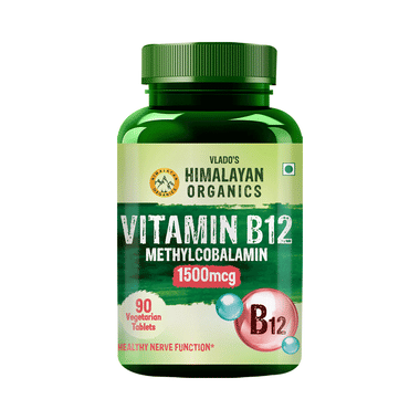 Vlado's Himalayan Organics Methyl Cobalamin Vitamin B12 1500mcg Vegetarian Tablet