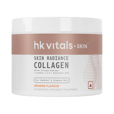 HK Vitals Skin Radiance Skin Collagen | Powder with Vitamin C, E & Biotin | Orange