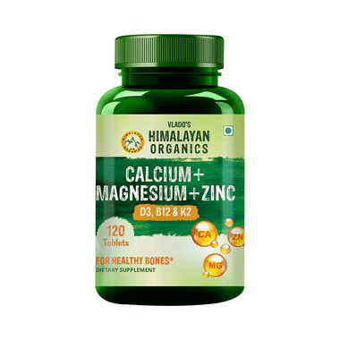 Vlado's Himalayan Organics Calcium Magnesium Zinc Vitamin D3 & B12 Vegetarian Tablet