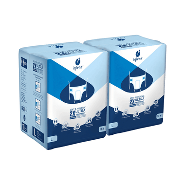Igiene Soft & Hygienic 2X Ultra Absorbent Antirash Adult Diaper (10 Each) Large