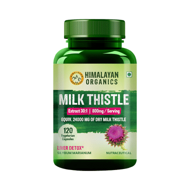 Himalayan Organics Milk Thistle 800mg Vegetarian Capsule | For Liver Detoxification