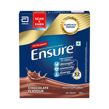 Ensure Powder Powder Complete Balanced Drink For Adults | For Strength, Immunity & Energy | With Essential Vitamins | Nutrition Formula Chocolate