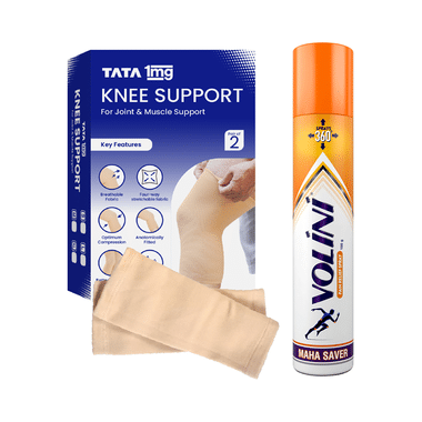 Combo Pack of Volini Spray (100gm) & Tata 1mg Knee Support Large