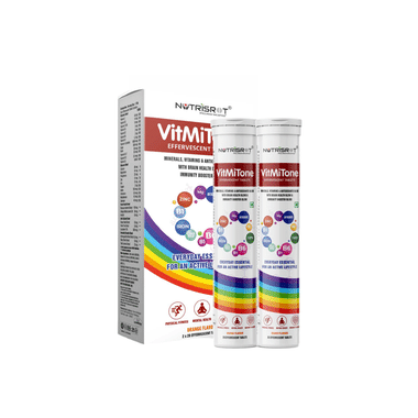Nutrisrot VitMiTone Multivitamin Effervescent Tablet With Vitamins, Minerals And Antioxidants Orange
