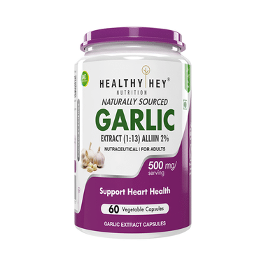 HealthyHey Nutrition Naturally Sourced Garlic Extract Vegetable Capsule