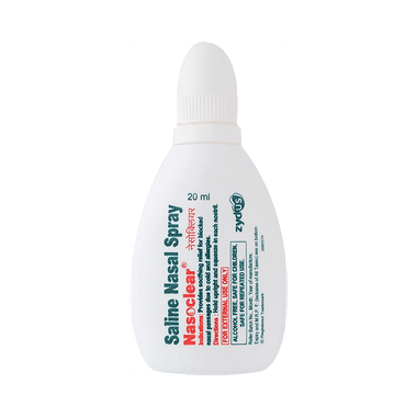 Nasoclear Saline Nasal Spray | Provides Relief From Nasal Congestion Due To Cold & Allergies| Suitable For Children Upto 10 Years