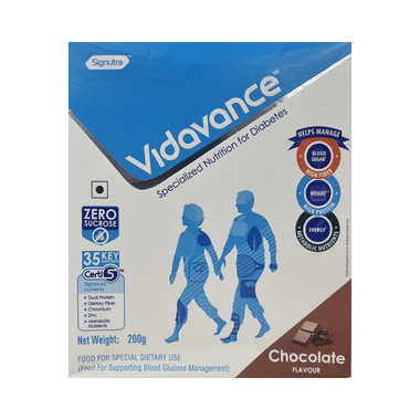 Vidavance Powder For Diabetes | Supports Blood Glucose Management | Sucrose Free | Flavour Chocolate