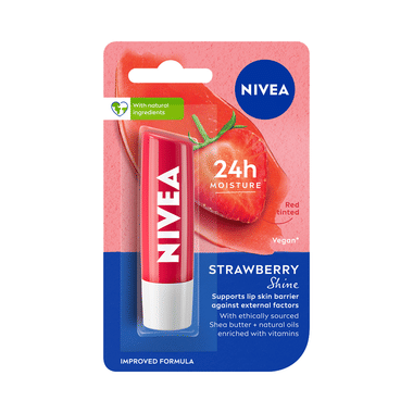 Nivea Lip Balm With Natural Oils Strawberry Shine