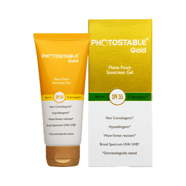 Photostable Gold Matte Finish Sunscreen Gel | PA+++ SPF 55