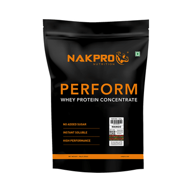 Nakpro Nutrition Perform Whey Protein Concentrate for Muscle Recovery | No Added Sugar | Flavour Mango