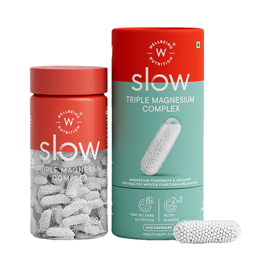Wellbeing Nutrition Slow Triple Magnesium Complex with Glycinate, Aquamin Citrate & Threonate 1000mg Capsule