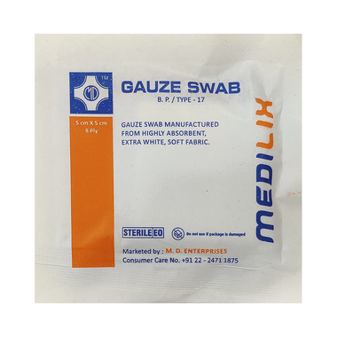 Medilix Gauze Swab Pack 5cm X 5cm X 8ply