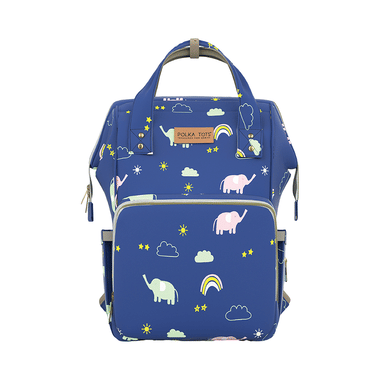 Polka Tots Waterproof Diaper Bag for Travel, Mothers Blue Waterproof