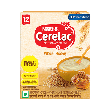 Nestle Cerelac Baby Cereal With Iron, Vitamins & Minerals | No Preservative Wheat Honey