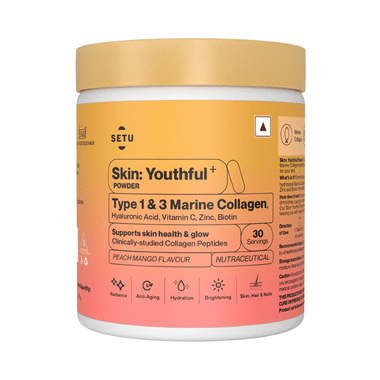 Setu Skin: Youthful+  Marine Collagen Powder (200gm Each) Peach Mango