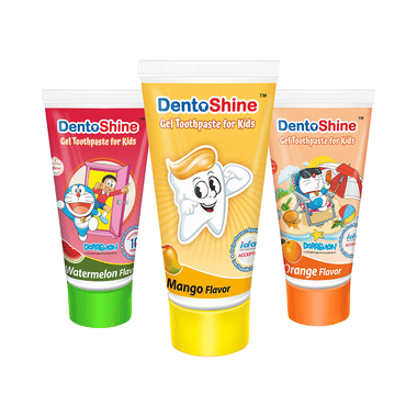 DentoShine Orange Mango & Watermelon Gel Toothpaste For Kids