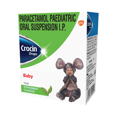 Crocin Baby Paracetamol Paediatric Drops | Flavour Peppermint